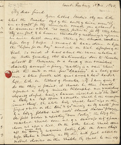 Letter from Theodore Parker, West Roxbury, [Massachusetts], to Convers Francis, 1840 Dec[ember] 18