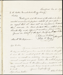 Letter from Rebecca Ledd and Phebe B. Perry, Bradford, [Massachusetts], to Maria Weston Chapman, 1837 December 20