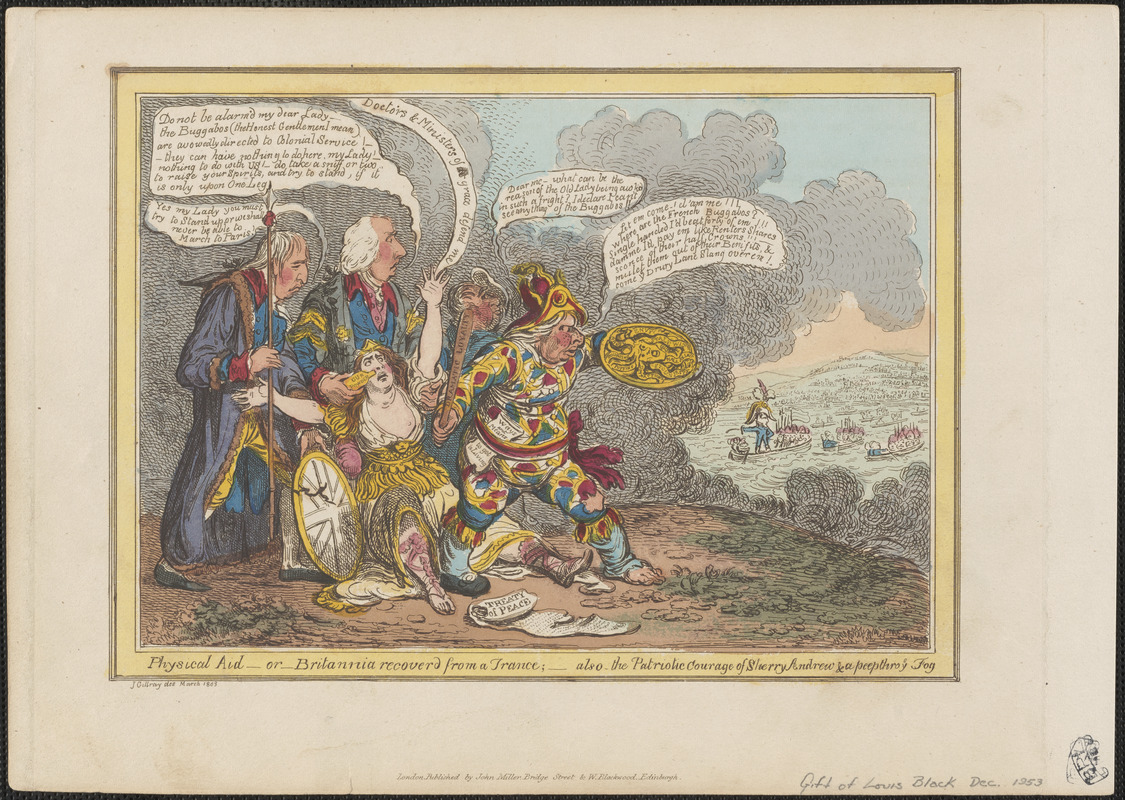 Physical aid - or - Britannia recoverd from a trance - also, the patriotic courage of Sherry Andrew & a peep thro ye fog