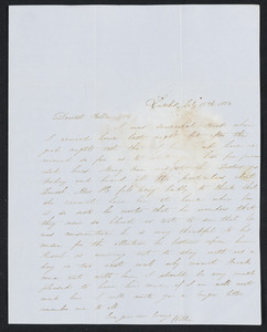 Letter to 'Bela' [Isabel M. Carret, Dedham, Mass.] from 'Willie' [William L. G. Peirce, Lincoln, Mass.], July-December 1853