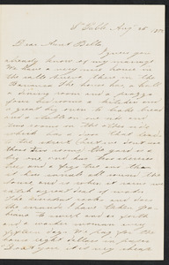 Letter to Aunt Bella from niece Carmita, San Pablo, August 25, 1872