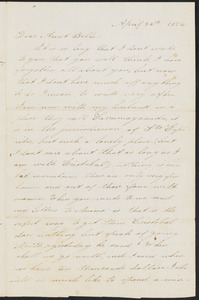 Letter to Aunt Bella from niece Carmita, April 26, 1874