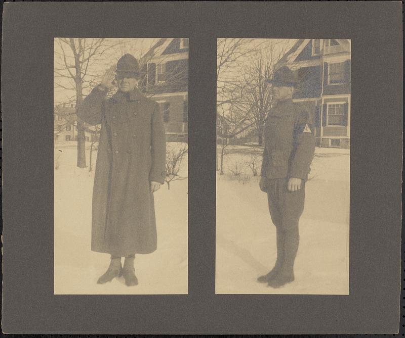 William Darrow, shown standing at attention and saluting