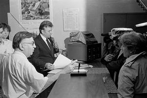 Election night City Clerk John Dalis and Frank Kowalski