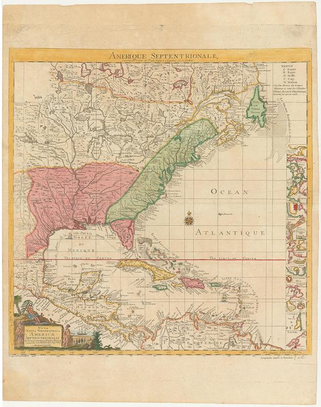 Nova mappa geographica America Septentrionalis in suas praecipuas partes divisa