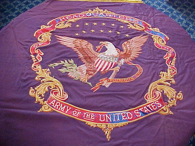 Silk embroidered and appliqued flag