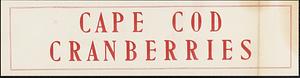 Cape Cod Cranberries Box Label