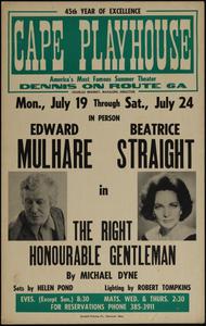 In person Edward Mulhare, Beatrice Straight in The Right Honourable Gentleman by Michael Dyne