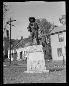 "The School Boy of 1850" whose valor in war was equaled by their achievements in peace. Given to town of Ashburnham by Ivers Whitney Adams.