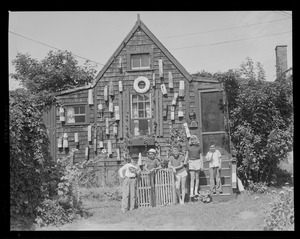 House hung with buoys - Marblehead - Camp Tiller