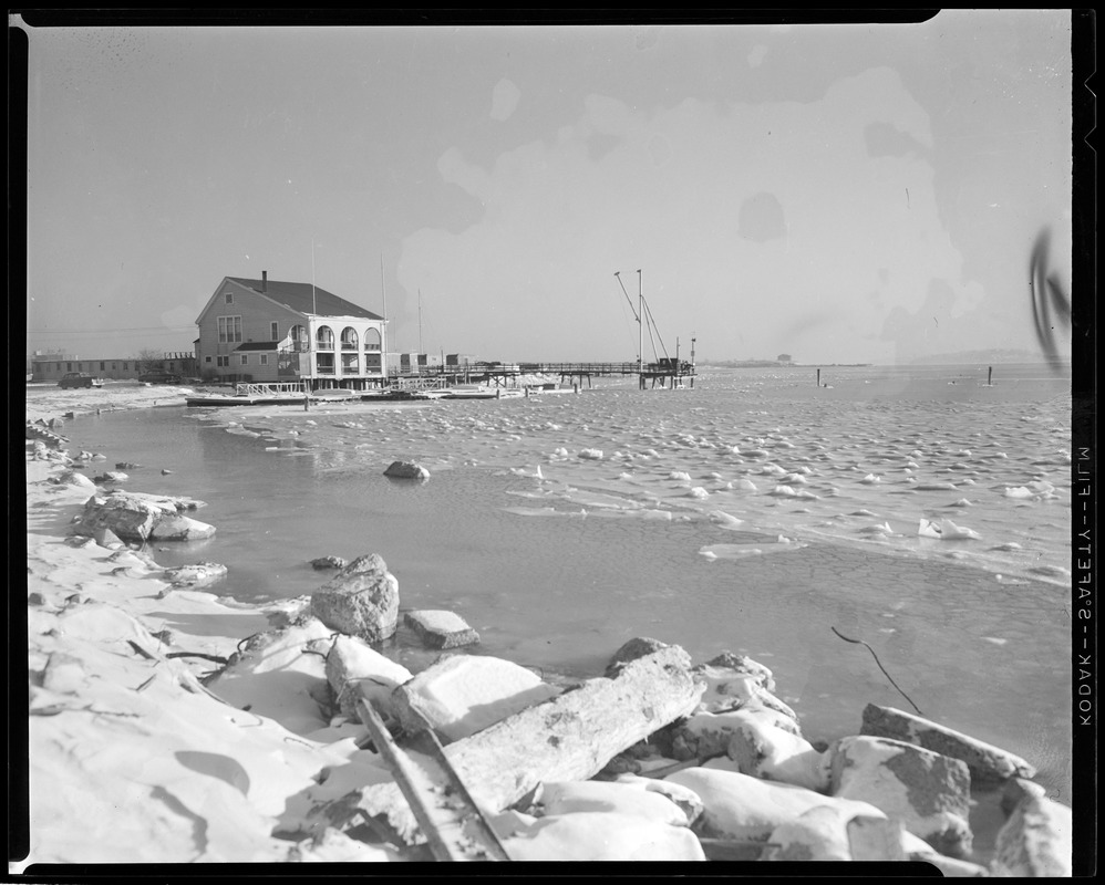 Ice on the harbor - unidentified yacht club