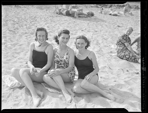 Three girls on beach