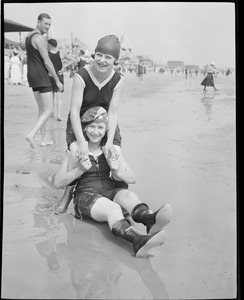 Bathing girls at Revere Beach