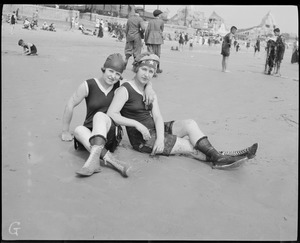 Bathing girls at Revere Beach
