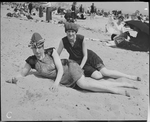 Bathing girls at Revere Beach