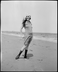 Bathing girls at Revere Beach