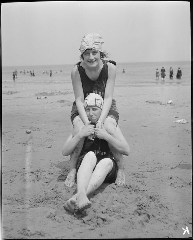 Bathing girls at Revere Beach