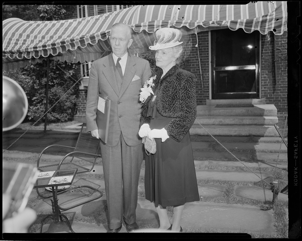Gen. George C. Marshall & wife, in town to receive honorary Doctor of Law
