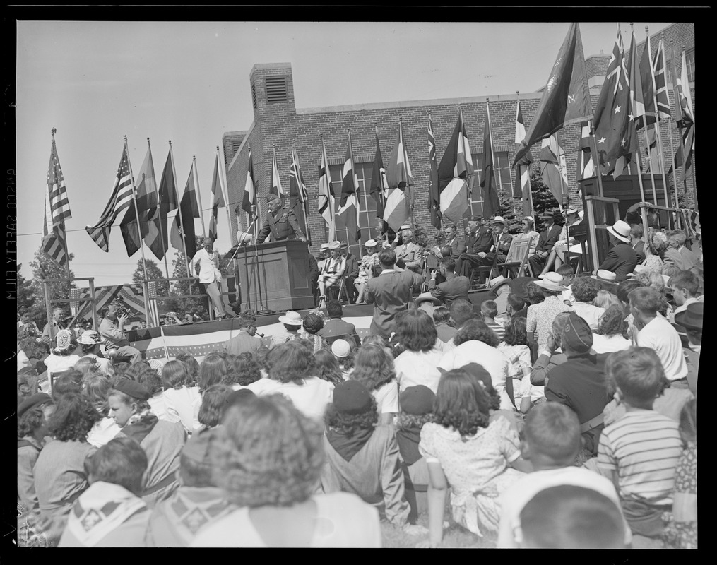 Gen. George Patton speaking in Hamilton, Mass.