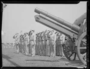 Military men saluting