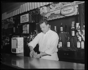 Bartender prepares drink