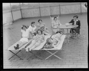 Girls sun bathing