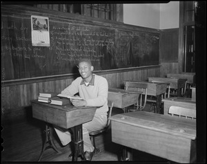 Black student at desk