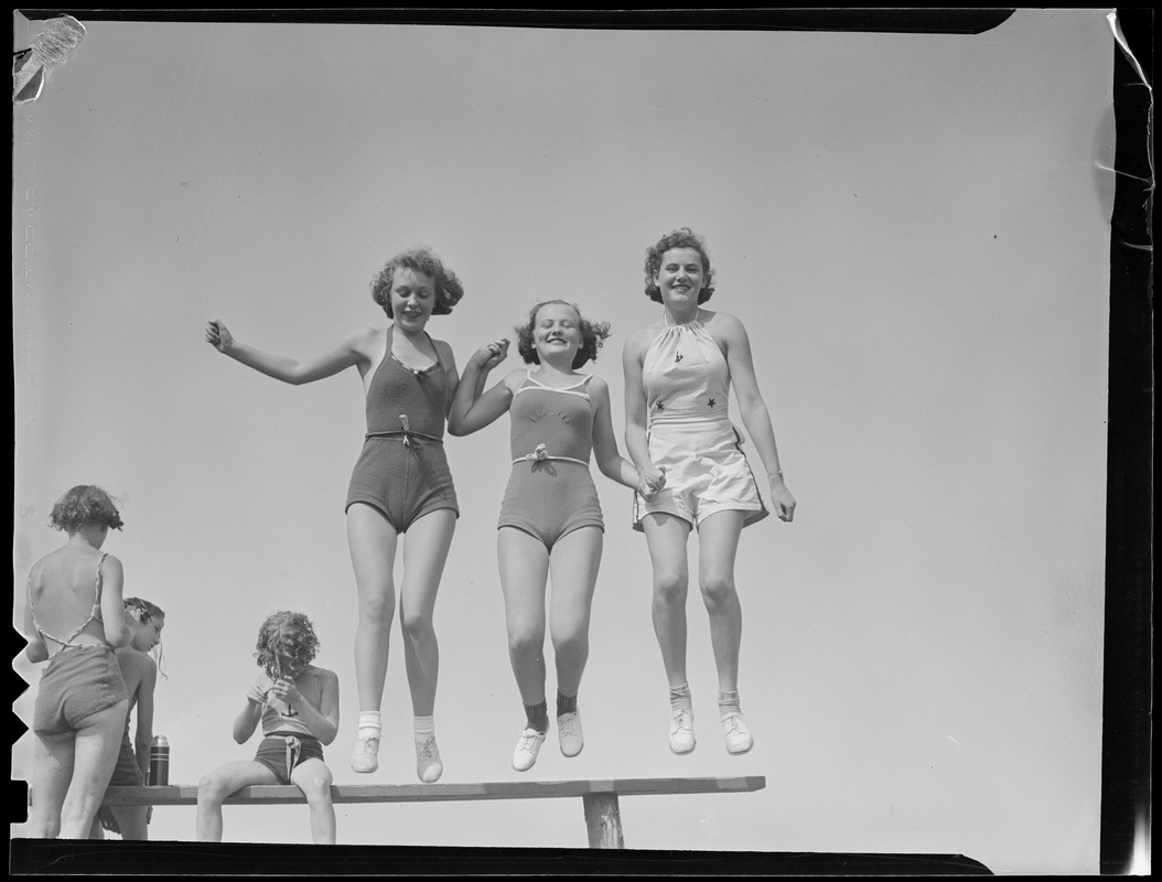 Young girls in bathing suits