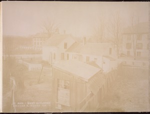 Wachusett Reservoir, Amanda A. Morse's house, on the north side of East Main Street, near Fletcher Street, from the northeast, in the field back of the house, West Boylston, Mass., Dec. 15, 1896