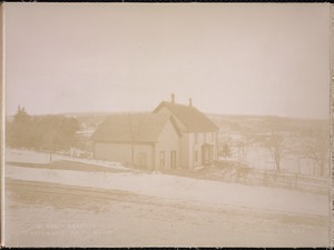 Wachusett Reservoir, Artemas C. Smith's house and stable, near the east side of North Main Street, from the north driveway to Truant School, Oakdale, West Boylston, Mass., Dec. 22, 1896