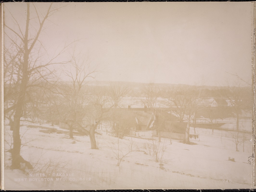 Wachusett Reservoir, West Boylston Manufacturing Company's house, on North Main Street, corner of private way, from the northeast near Pleasant Street, Oakdale, West Boylston, Mass., Dec. 22, 1896