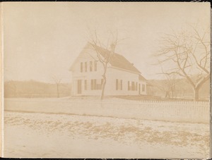 Wachusett Reservoir, Arminda W. Shepard's house, on the west side of Newton Street, from the east in Newton Street, Oakdale, West Boylston, Mass., Jan. 13, 1897