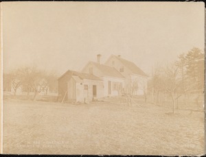 Wachusett Reservoir, Arminda W. Shepard's houses, on the west side of Newton Street, from the south in yard, Oakdale, West Boylston, Mass., Jan. 13, 1897