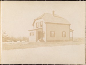 Wachusett Reservoir, John W. Burke's house, on the south side of private way, leading from the west side of Main Street, from the southeast in field, Clinton, Mass., Feb. 11, 1897