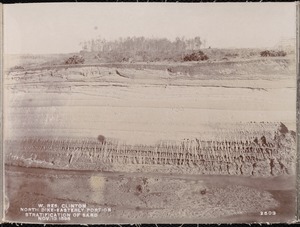 Wachusett Reservoir, North Dike, easterly portion, main cut-off trench, stratification of sand, about station 17+00, Clinton, Mass., Nov. 13, 1898