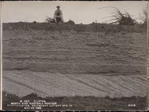 Wachusett Reservoir, North Dike, easterly portion, stratification, secondary cut-off trench, station 10; from the south, Clinton, Mass., May 23, 1899