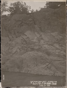 Distribution Department, Northern High Service Middlesex Fells Reservoir, south wall of west basin, from the north, Stoneham, Mass., Jun. 20, 1899