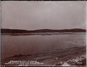 Distribution Department, Low Service Spot Pond Reservoir, northern part, from near the Botume Estate, Stoneham, Mass., Aug. 17, 1900