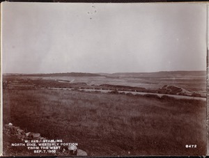 Wachusett Reservoir, North Dike, westerly portion; from the west, Clinton; Sterling, Mass., Sep. 7, 1900