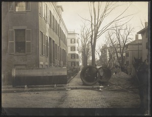 Distribution Department, Low Service Pipe Lines, Austin and Essex Streets, relocating 48-inch water main, Cambridge, Mass., Nov. 18, 1909