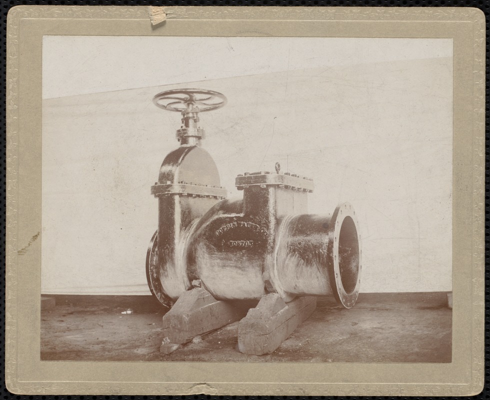 Metropolitan Water Works Miscellaneous, Coffin Valve Company, valve, Mass., ca. 1900-1910