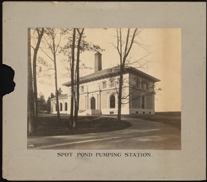 Distribution Department, Northern High Service Spot Pond Pumping Station, (compare with No. 3641); taken for Shepley Rutan and Coolidge, Architects, by Nathaniel L. Stebbins (1847-1922), Stoneham, Mass., Nov. 5, 1900