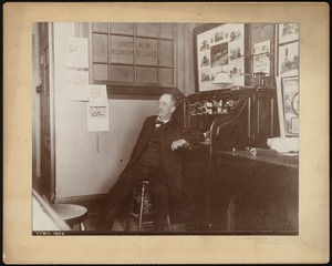 Metropolitan Water Works Miscellaneous, Marshall M. Tidd (1827-1895), civil engineer, in his office at 10 Tremont Street, Boston, Boston, Mass., Aug. 1895