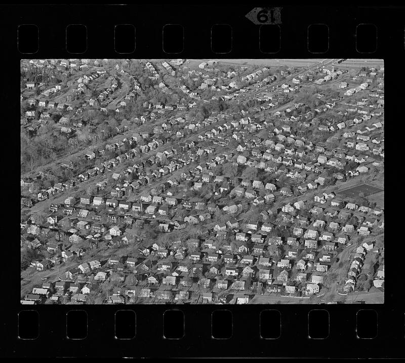 Boston suburban aerial view, Belmont - Digital Commonwealth