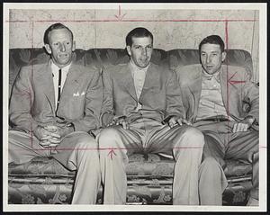 Wings of the Redbirds- St. Louis pitchers awaiting today's game at the Wigwam with the Braves are (left to right) Alpha Brazle, Cloyd Boyer and Gerry Staley.