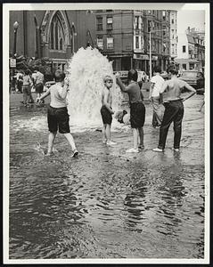 Lucky Break for neighborhood kids came yesterday when car knocked off hydrant at Clarendon and Tremont streets.