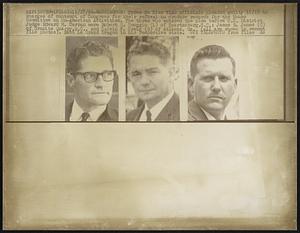 Three Ku Klux Klan officials pleaded guilty 11/18 to charges of contempt of Congress for their refusal to produce records for the House Committee on Un-American Activities. The three who entered the plea before U.S. District Judge Edward M. Curran were Robert E. Scoggin (L) of Spartanburg, S.C.; James R. Jones (C) of Granite Quarry, N.C., and Calvin F. Craig (R) of Atlanta, Ga. (all are shown in recent file photos). Each is Grand Dragon in his respective state.