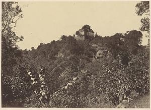 View of Khandagiri Hill cave temples and Digambara Jaina Temple, Bhubaneswar, India