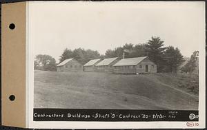 Contract No. 20, Coldbrook-Swift Tunnel, Barre, Hardwick, Greenwich, contractors buildings, Shaft 9, Barre, Mass., Aug. 7, 1931