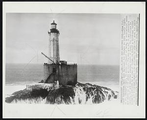 Nine Men Marooned Here--Nine U.S. Coast Guardsmen have been marooned for 10-days in this lonely light-on St. George's reef, 14 miles northwest of here, by mountainous waves and winds up to 75 miles an hour. The men are not in any immediate danger, but are reported running short of food. The lighthouse is normally operated by a crew of three. On Nov.30 a three-man relief crew and three-man repair crew arrived. By nightfall when the coast guardsmen were ready to leave, heavy seas prevented them launching their cutter.